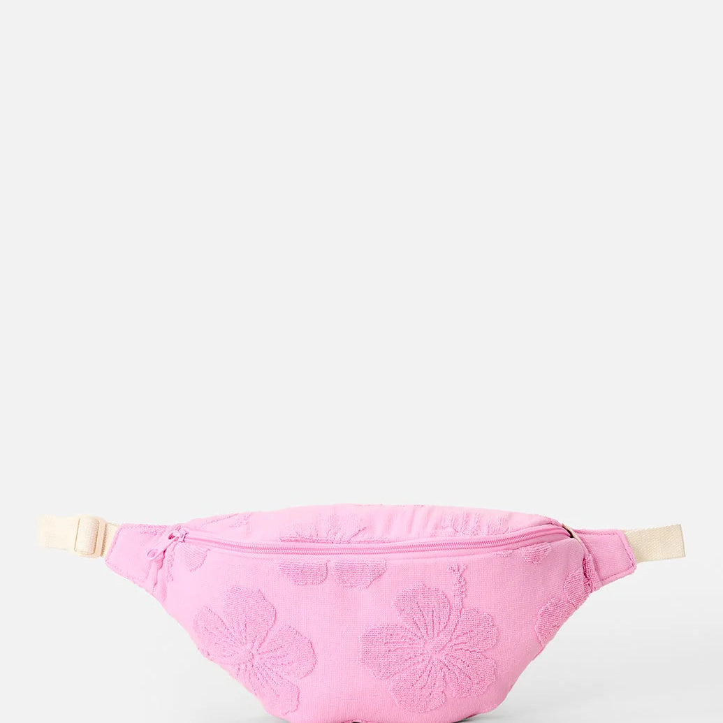 Riñonera Rip Curl Rip Mixed Terry Pink color rosa con textura terry para playa, vacaciones y estilo surf lifestyle