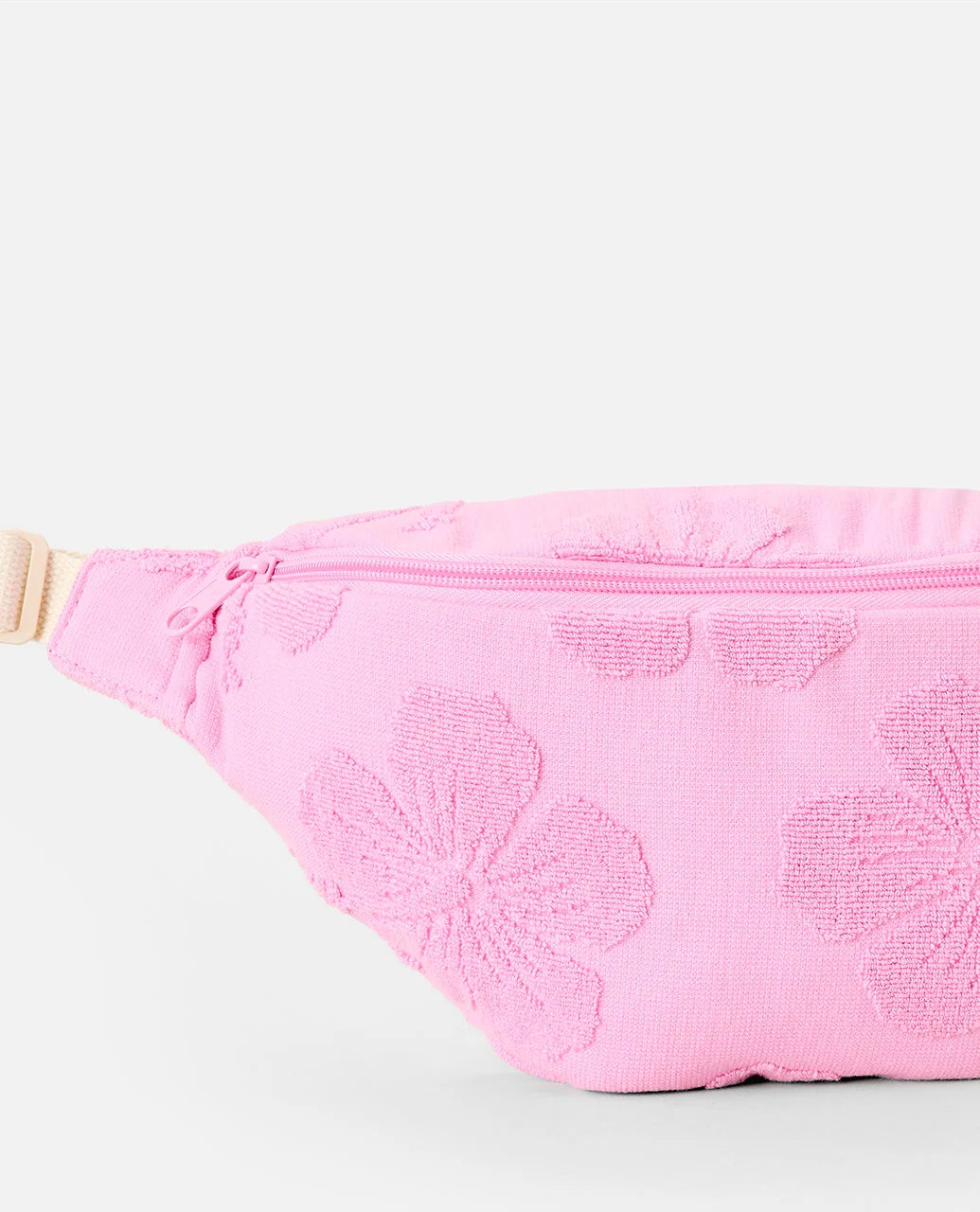 Riñonera Rip Curl Rip Mixed Terry Pink color rosa con textura terry para playa, vacaciones y estilo surf lifestyle