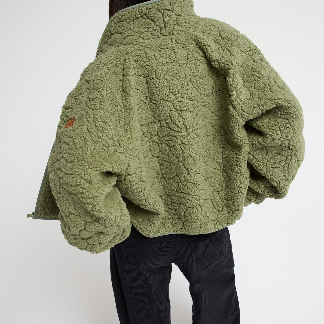 Chaqueta Polar Roxy Blurry Cloud - Verde (Oil Green Outline) - imagen oficial, vista 5
