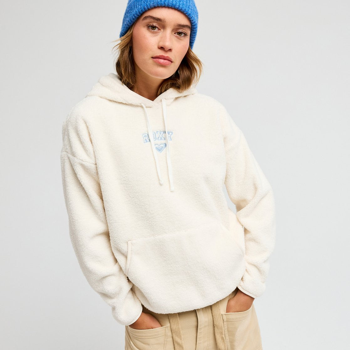 Sudadera Sherpa Roxy Cool Calling - Blanco (Egret) - imagen oficial principal
