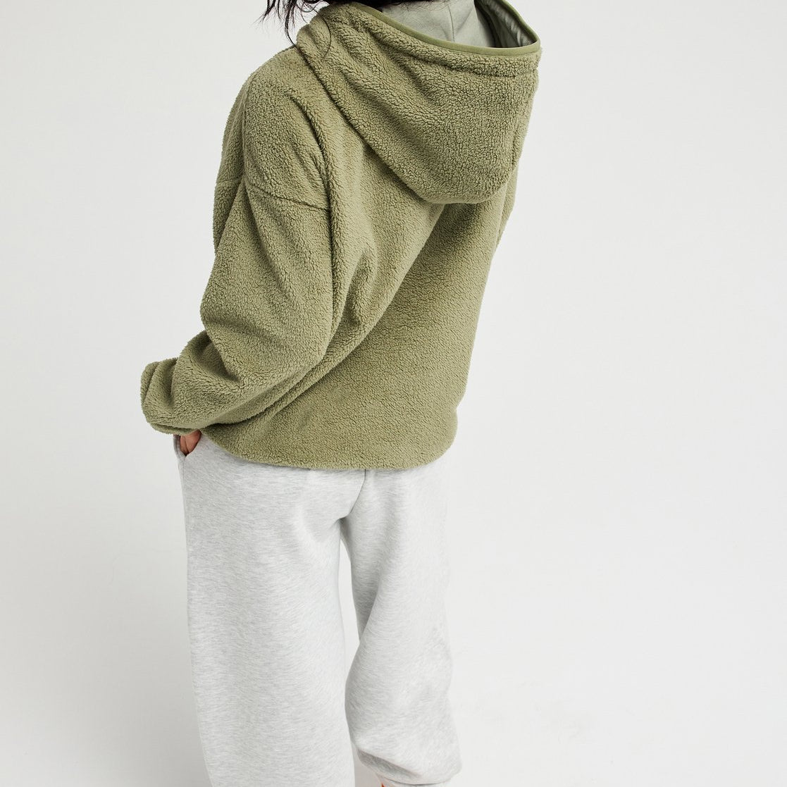Sudadera Sherpa Roxy Cool Calling - Verde (Oil Green) - imagen oficial, vista 5