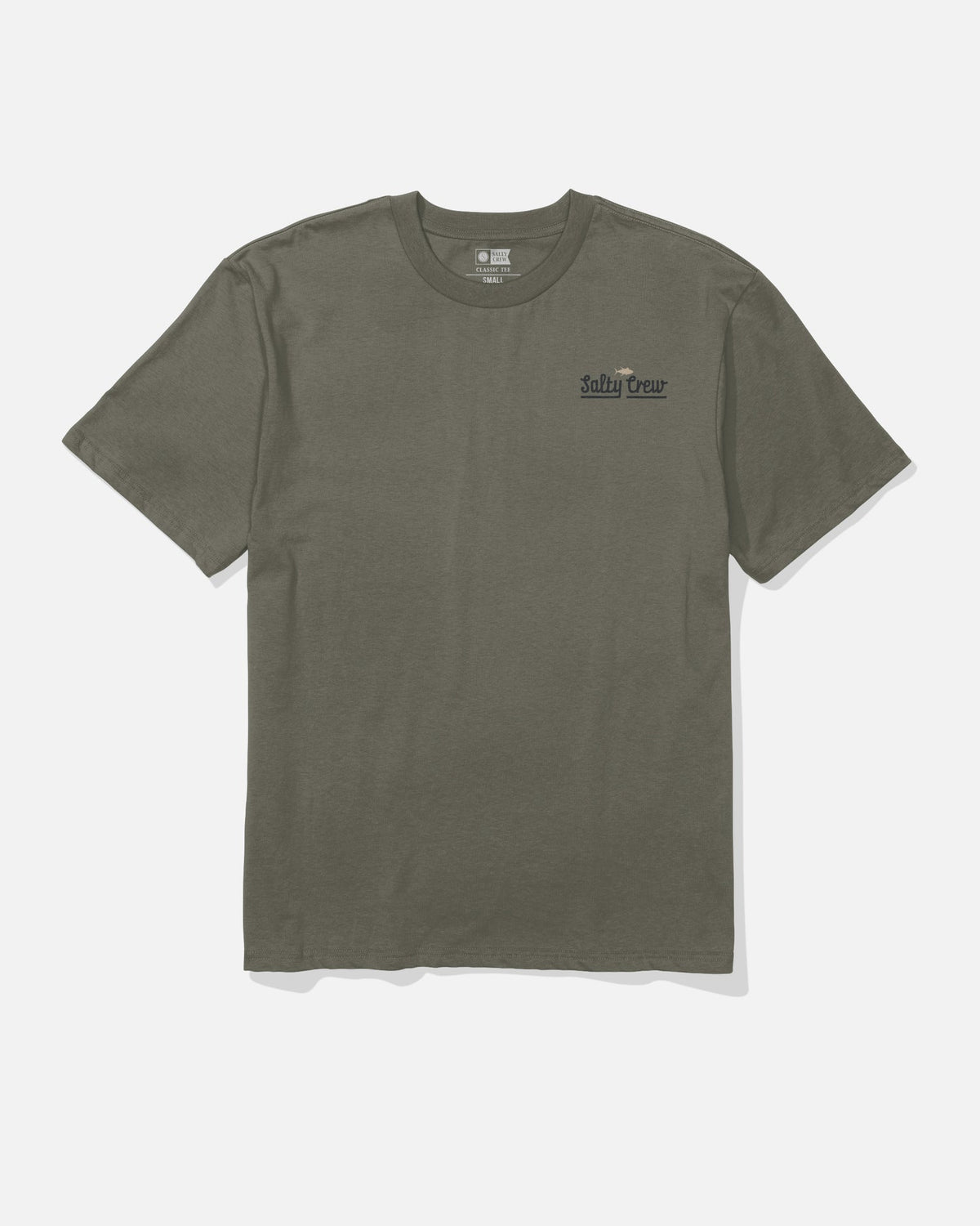 Camiseta Salty Crew Border Fill Classic Tee Dusty Olive vista frontal oficial