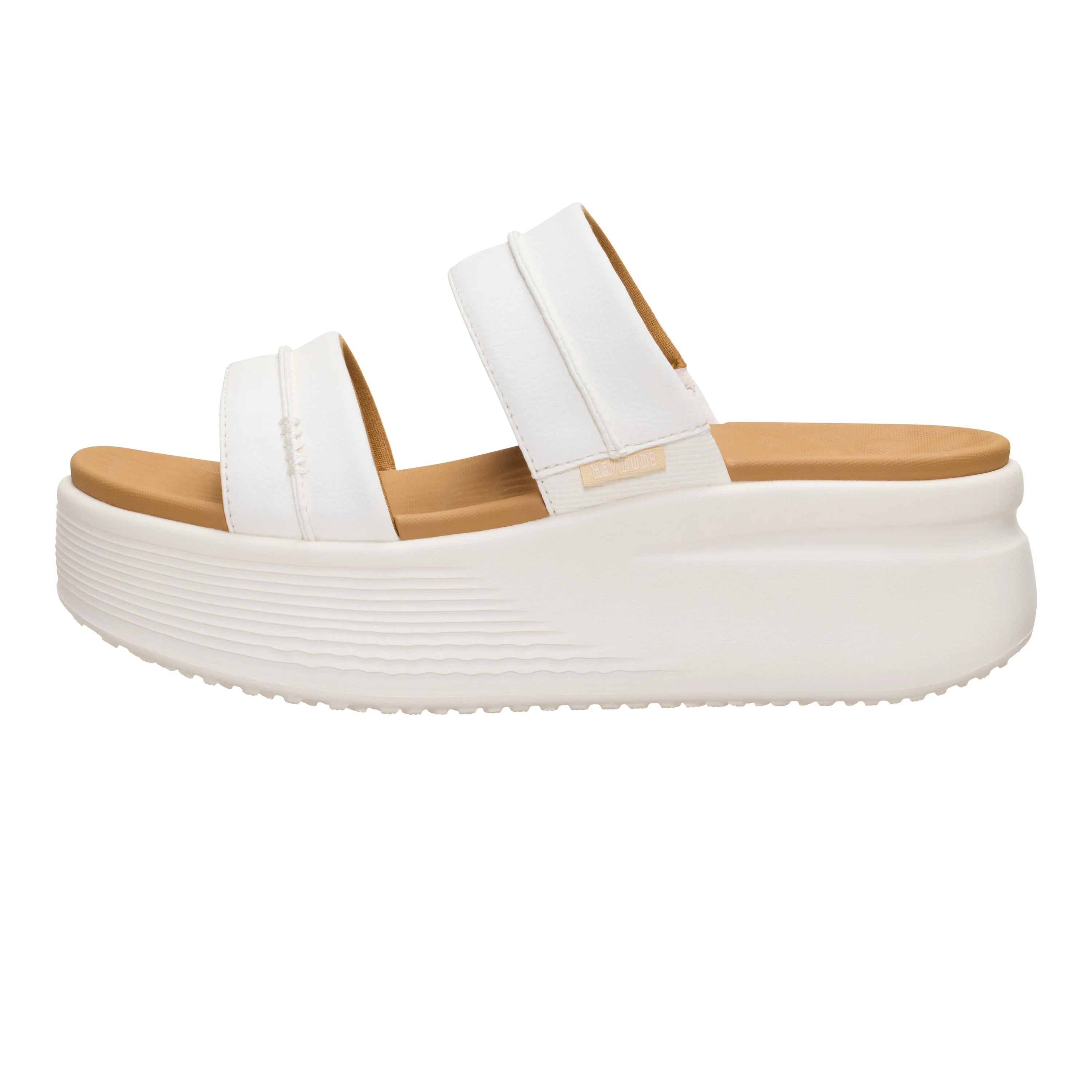 sandalias HEY DUDE Austin Slide Classic Ivory mujer blancas plataforma cómodas verano