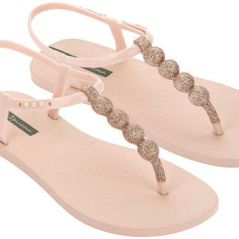 Sandalias IPANEMA Class Easy On Glow beige con tiras glitter para mujer