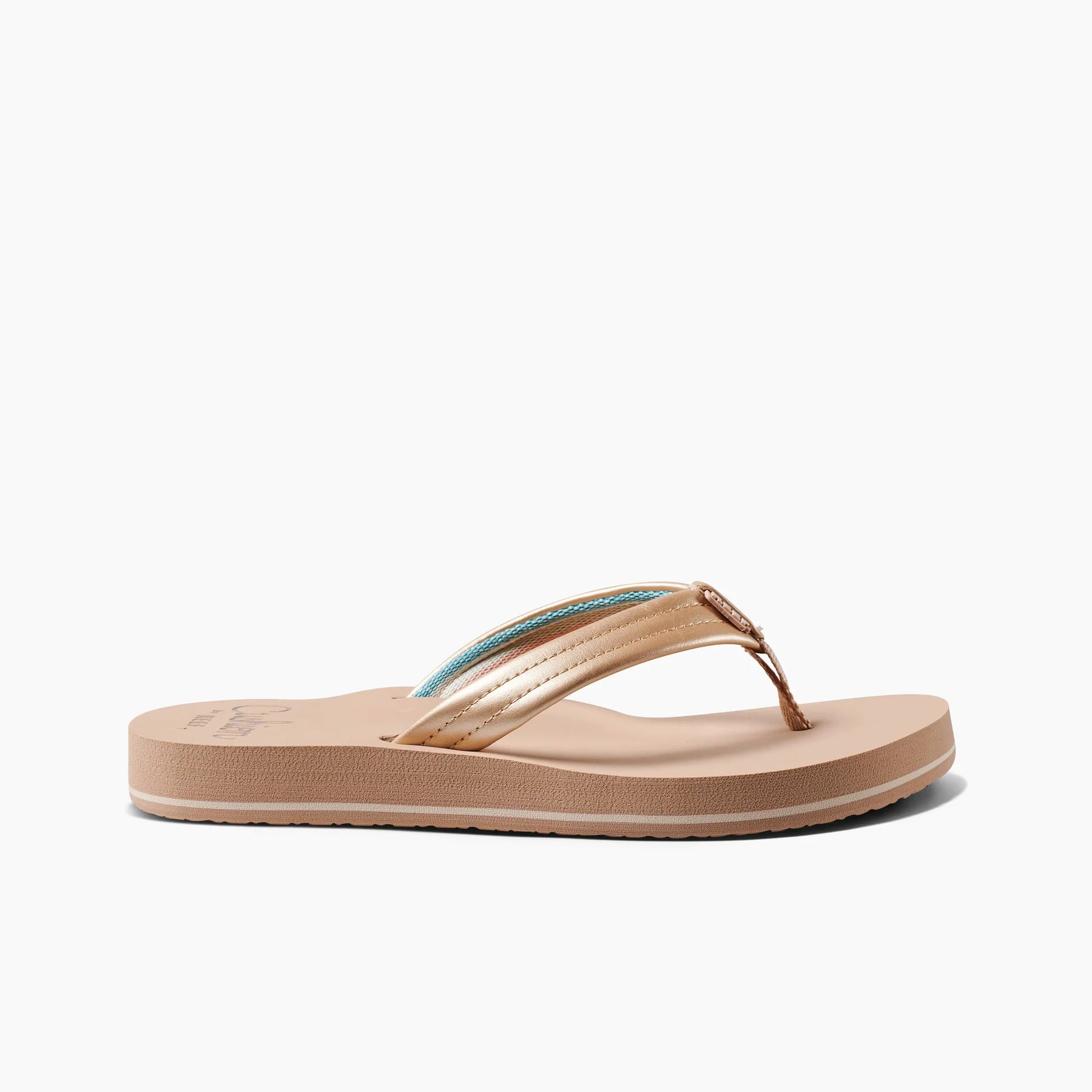 Sandalias Reef Cushion Breeze Golden Hour mujer doradas chanclas cómodas verano