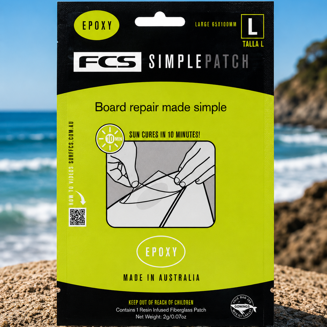 Simple Patch Repair Patch Regular Epoxy talla L parche reparador para tablas de surf epoxy