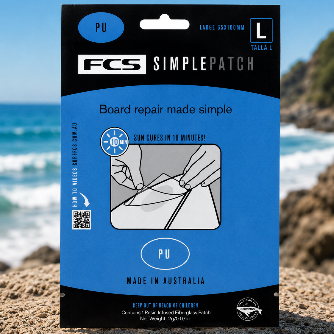 Simple Patch Repair Patch Regular PU talla L parche reparador para tablas de surf de poliuretano