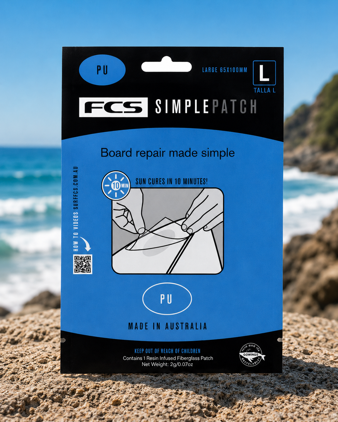Simple Patch Repair Patch Regular PU talla L parche reparador para tablas de surf de poliuretano
