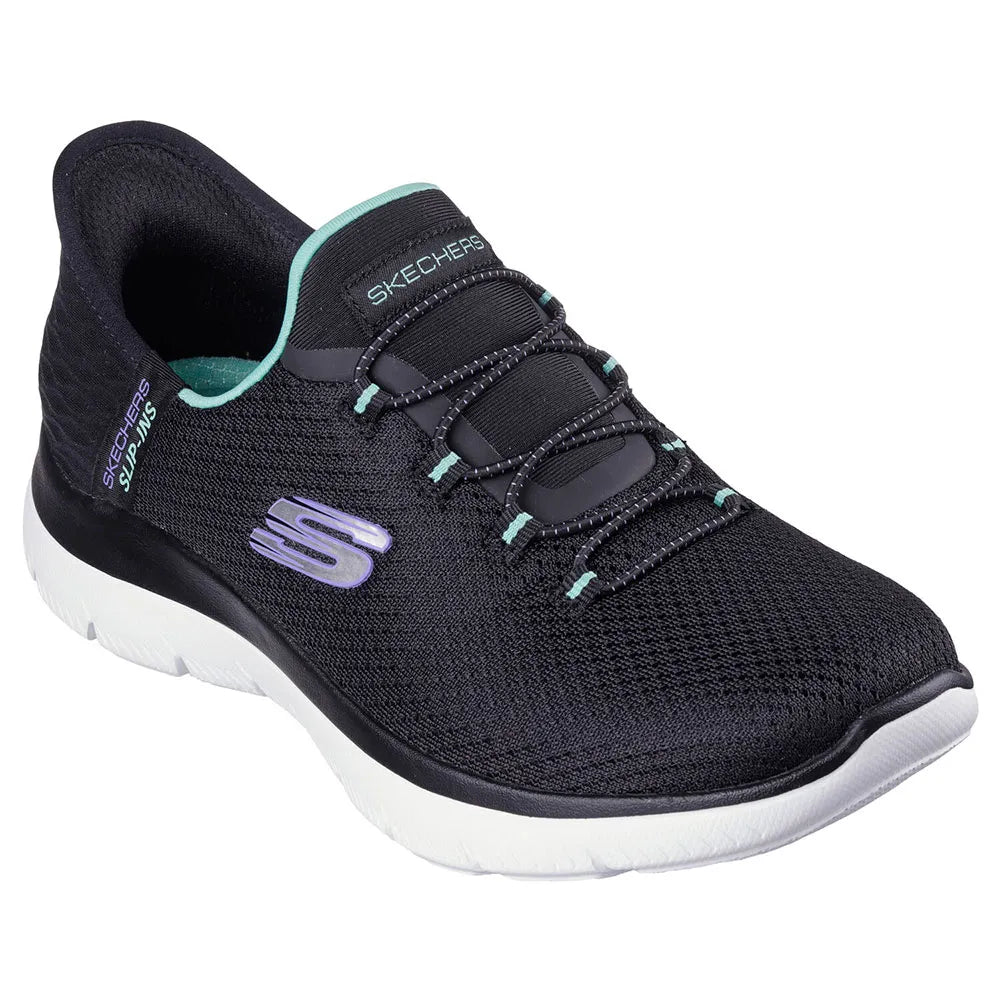 Zapatillas Skechers Slip Ins Summits Black/Turquoise Diamond Dream