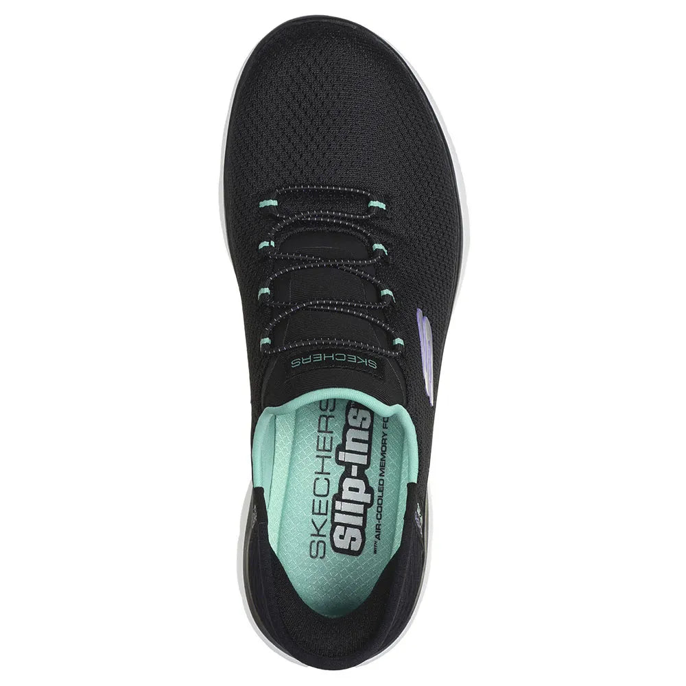 Zapatillas Skechers Slip Ins Summits Black/Turquoise Diamond Dream