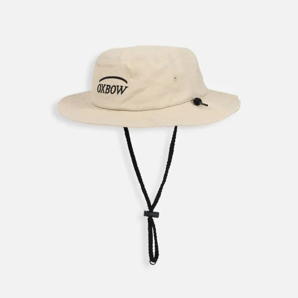Sombrero Oxbow Ebush Dune beige tipo bucket hat para hombre con cordón ajustable estilo surf