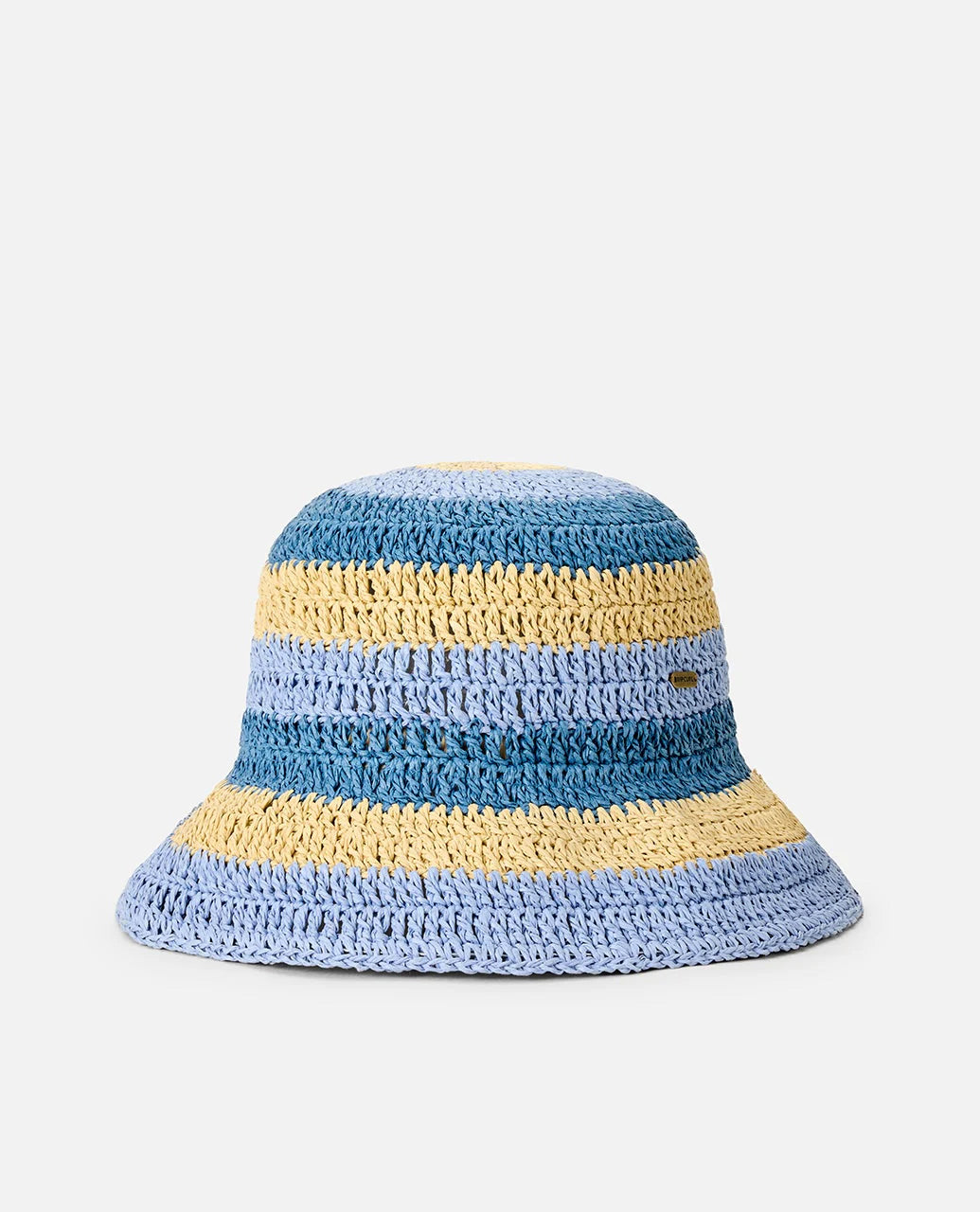 Gorro Rip Curl Crochet Blue Natural tipo bucket de crochet en tonos azul y natural para playa, verano y estilo surf lifestyle