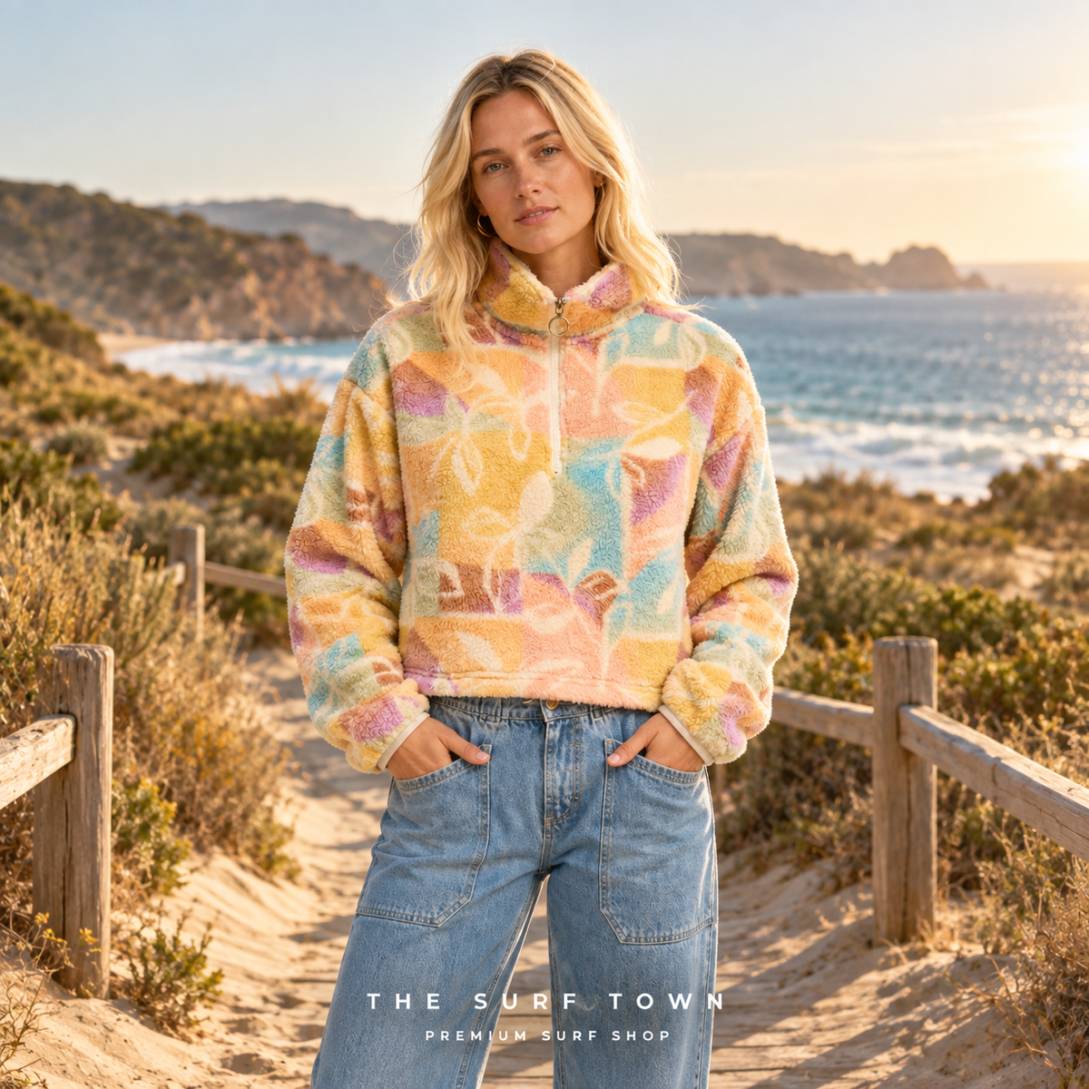 Sudadera Billabong Holiday Cropped - Whitecap - imagen editorial de The Surf Town