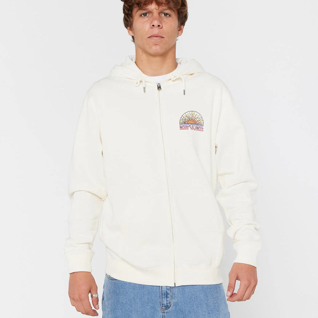 Sudadera RIP CURL Grateful Shred Bone con capucha y gráfico surf en la espalda