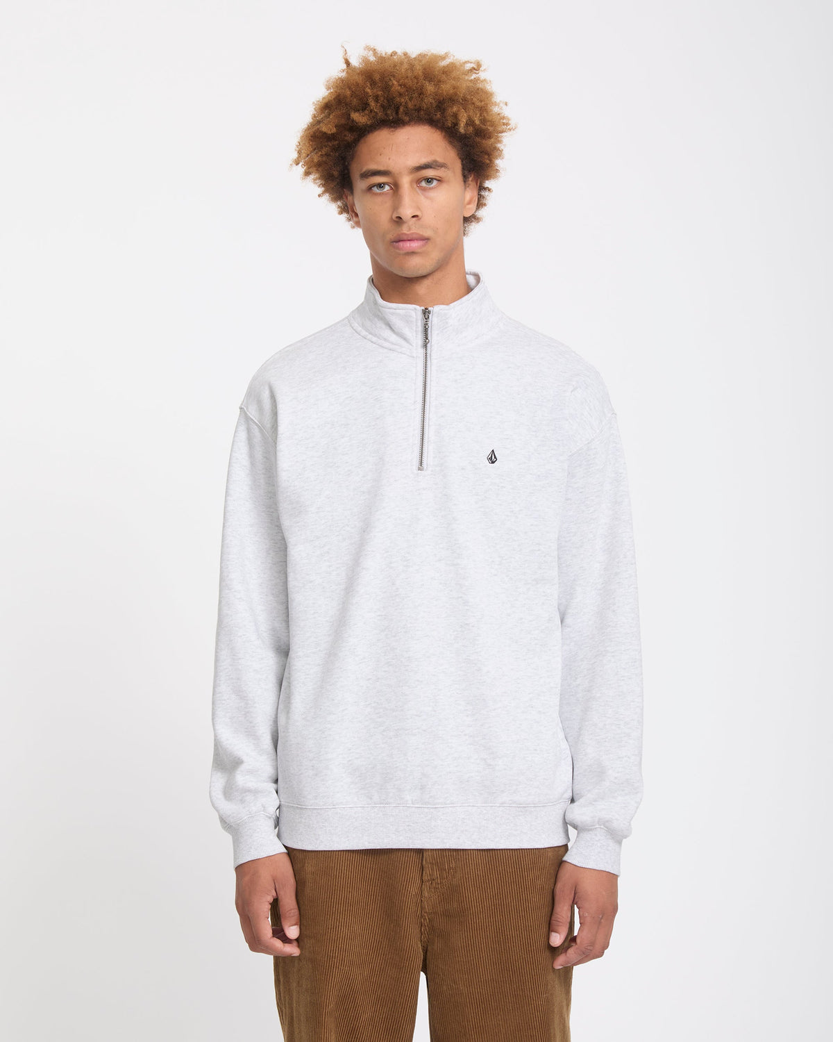 Sudadera Volcom Single Stone Quarter Zip Bone Heather detalle oficial
