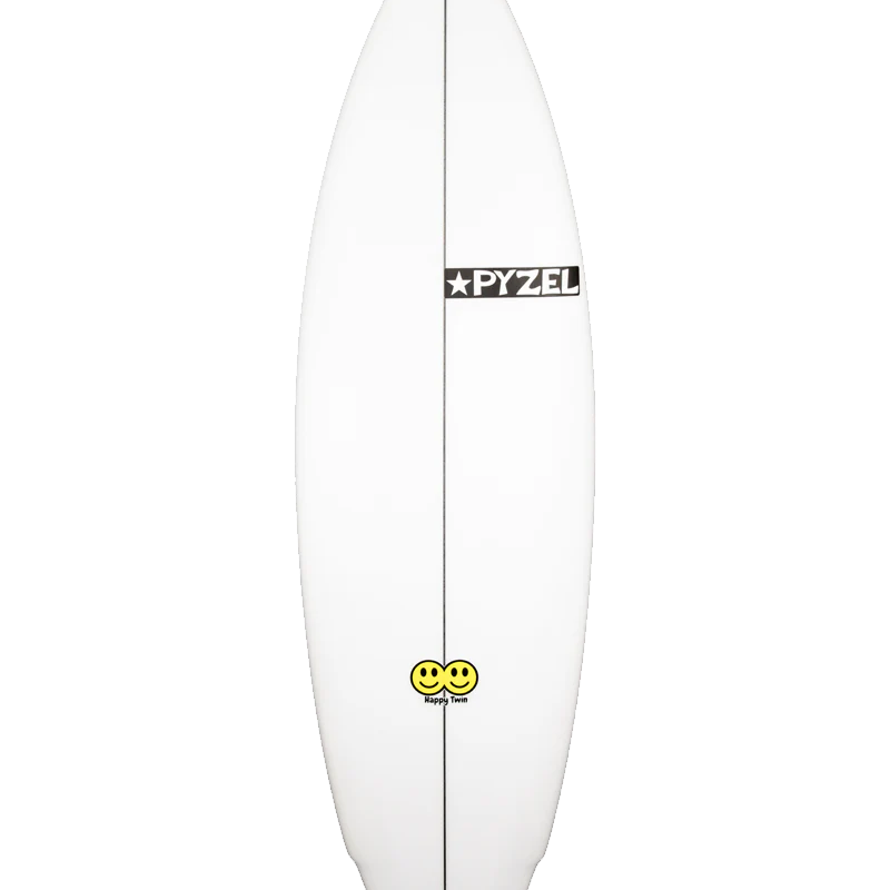 Compra la Pyzel Happy Twin. Twin fin moderna diseñada por Jon Pyzel para máxima velocidad y diversión. Fabricación bajo pedido. Entrega aproximada en 6 semanas.