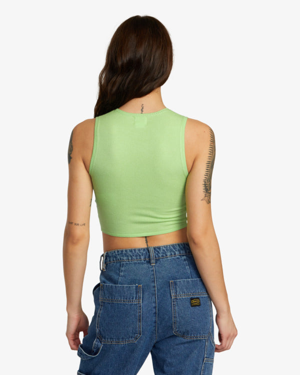 parte trasera top RVCA Shiver Sweater Crop Top Glow mujer