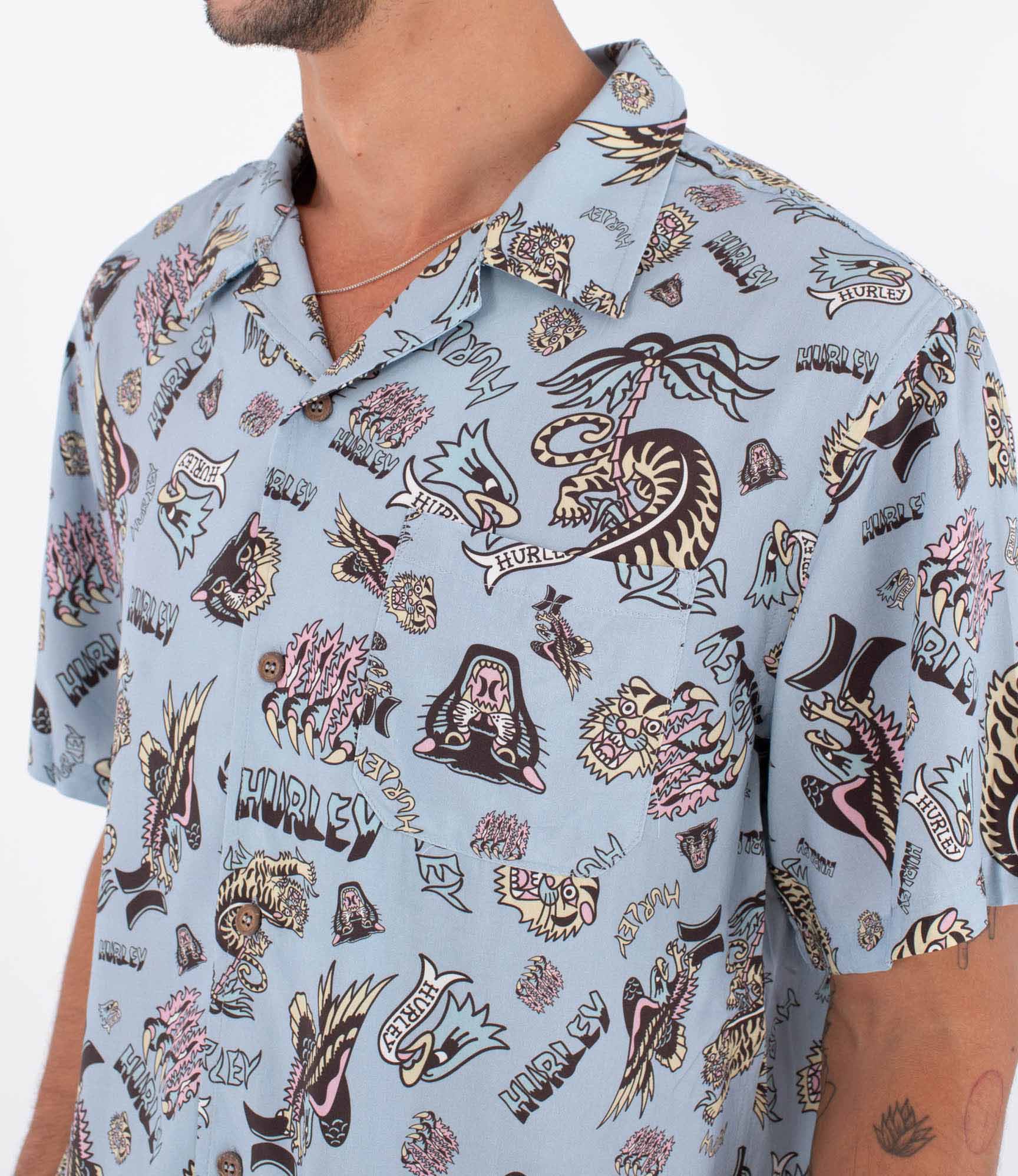 Camisa Hurley Woven SS Etam Worker Blue