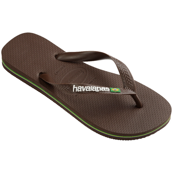 Chanclas Havaianas Brasil Logo Dark Brown/White SS25