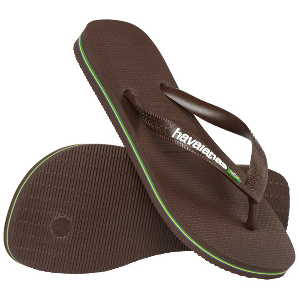 Chanclas Havaianas Brasil Logo Dark Brown/White SS25