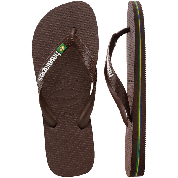 Chanclas Havaianas Brasil Logo Dark Brown/White SS25