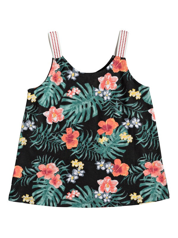Camiseta para niña Roxy Spirit Bird Anthracite Hibiscus Twist