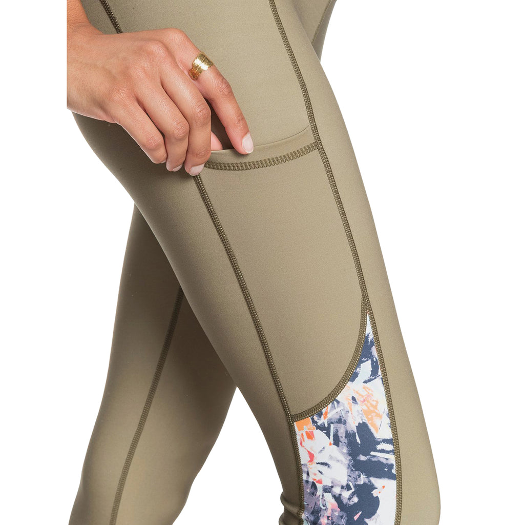 Leggins Yoga Roxy Runway Circle Covert Green Long