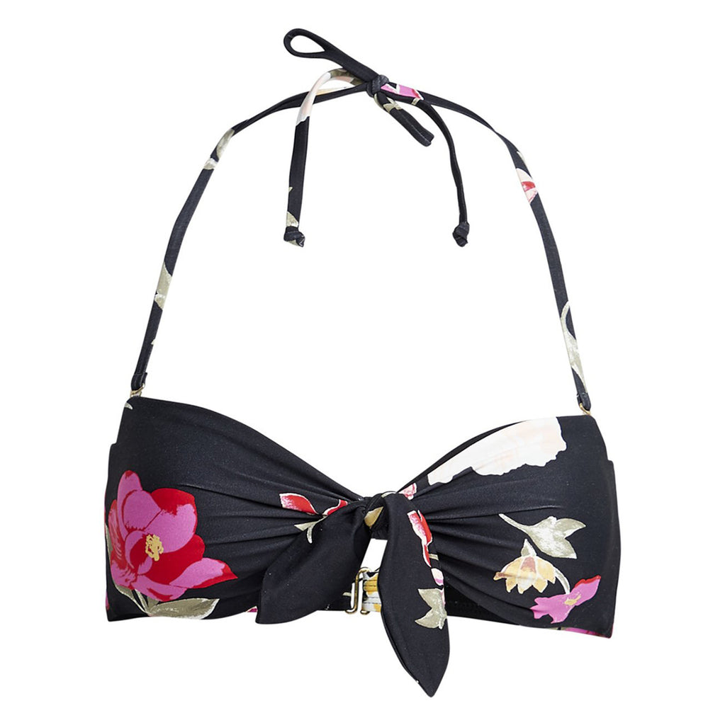PARTE DE ARRIBA DE BIKINI BILLABONG  Billabong Lost Light Bandeu  Parte de arriba de bikini tipo bandeu con estampado de flores sobre fondo negro, tiras ajustables y extraíble  con un bonito lazo frontal. Tejido suave y con detalle de la marca bordada en la parte alta trasera.
