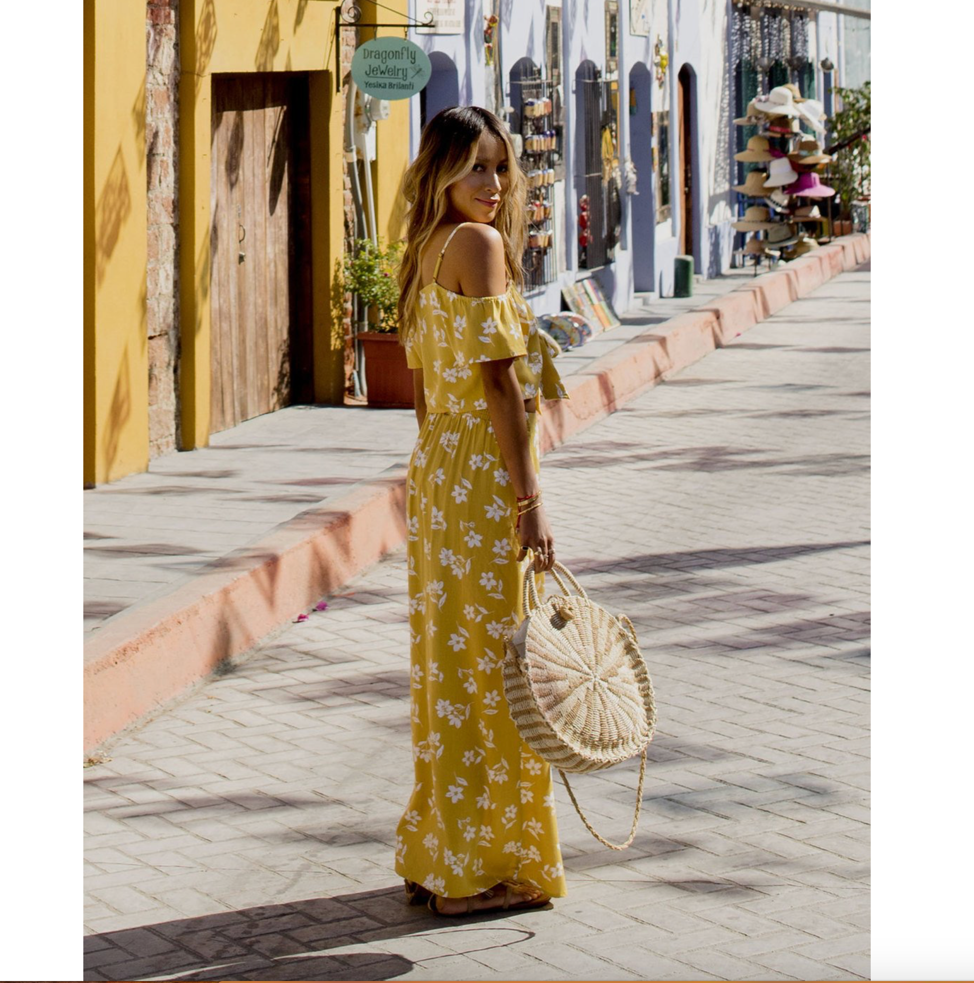 Vestido Billabong Shoulder Sway Citrus Sincerely Jules