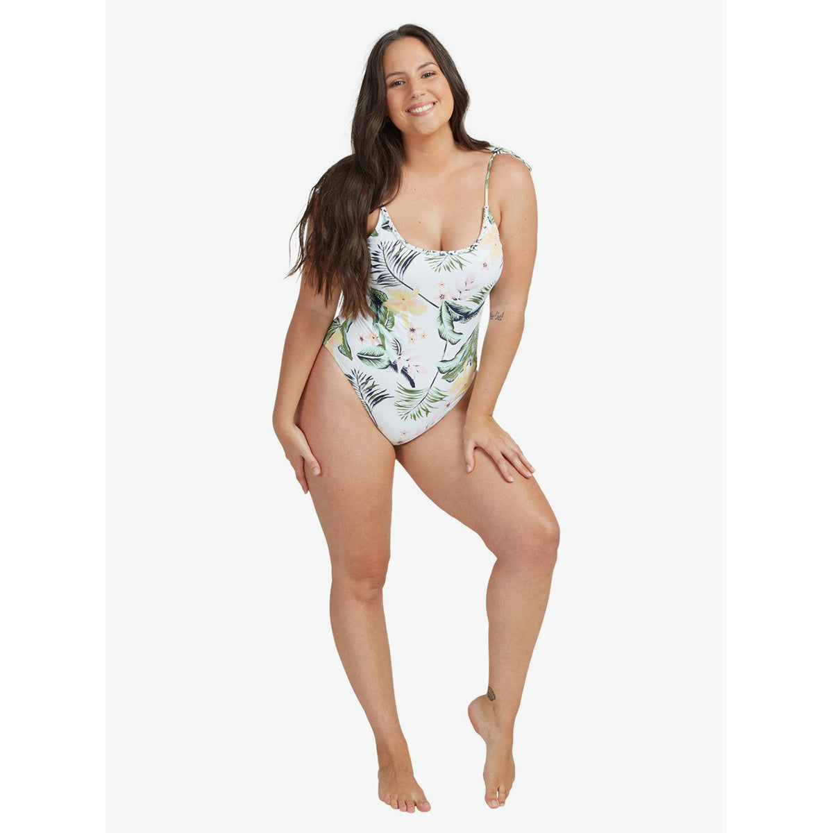 bañador ROXY Bloom Bright White Praslin blanco estampado tropical mujer tirantes ajustables
