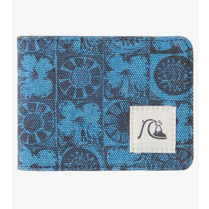 Cartera QUIKSILVER Happy Pappy Vallarta Blue cartera de tela azul estampada estilo surf para hombre