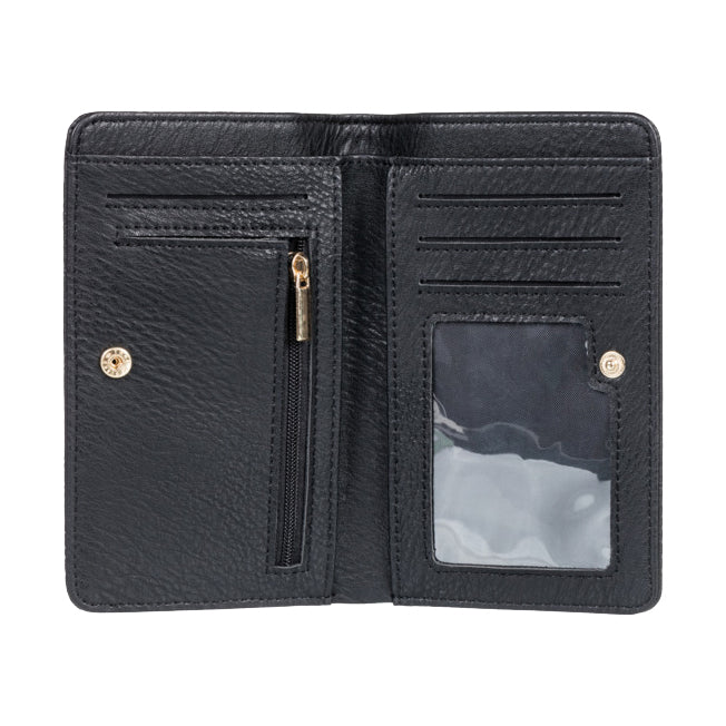 Interior de Cartera negra de piel vegana de Roxy
