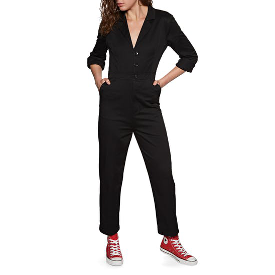 mono VOLCOM Frochic Boiler Suit Black mujer largo negro manga larga estilo workwear