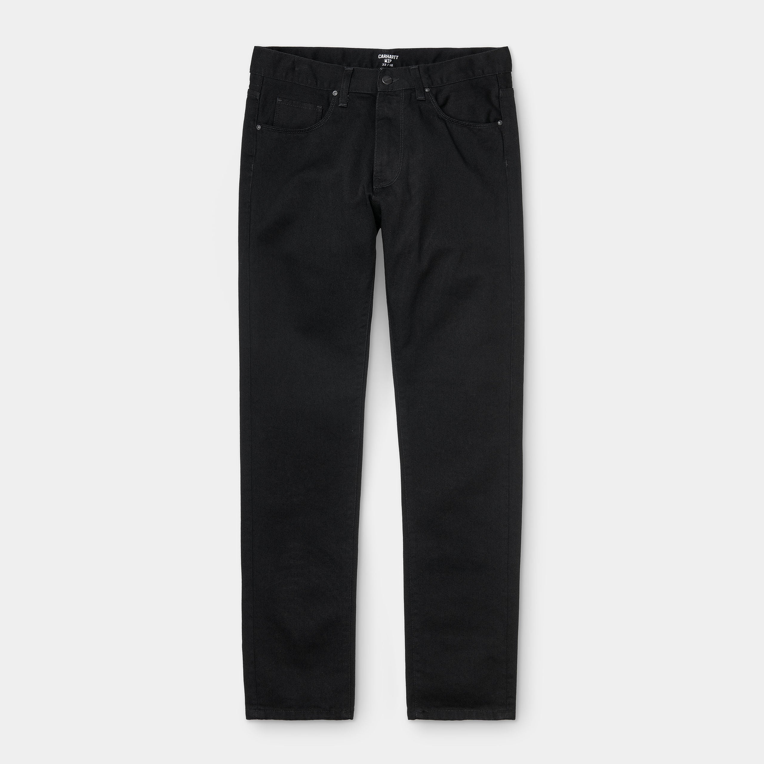 pantalones CARHARTT WIP Vicious Pant Black One Wash vaqueros negros corte regular ajustado algodón orgánico