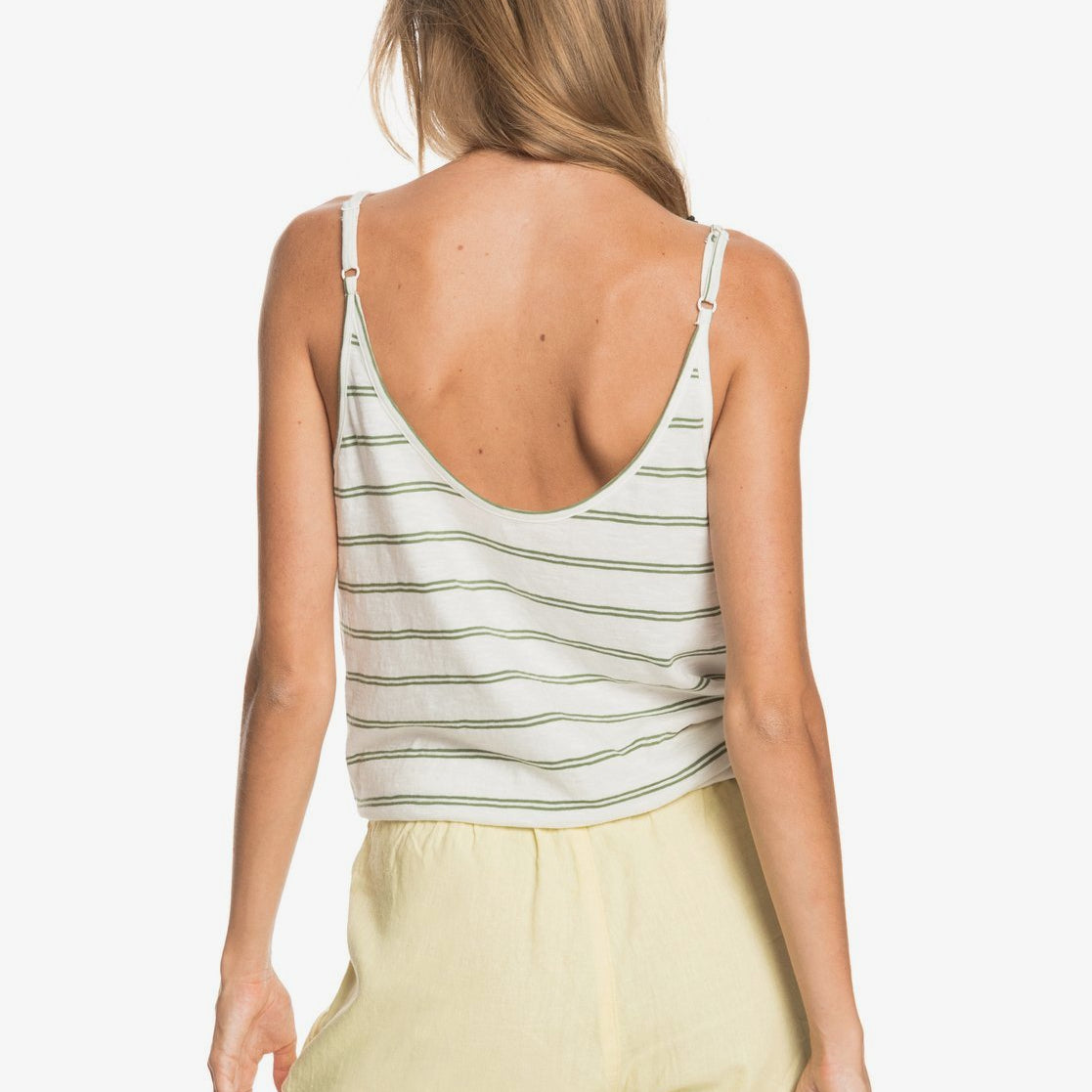 Shorts Roxy Love Square Pale Banana de lino para mujer en color amarillo claro