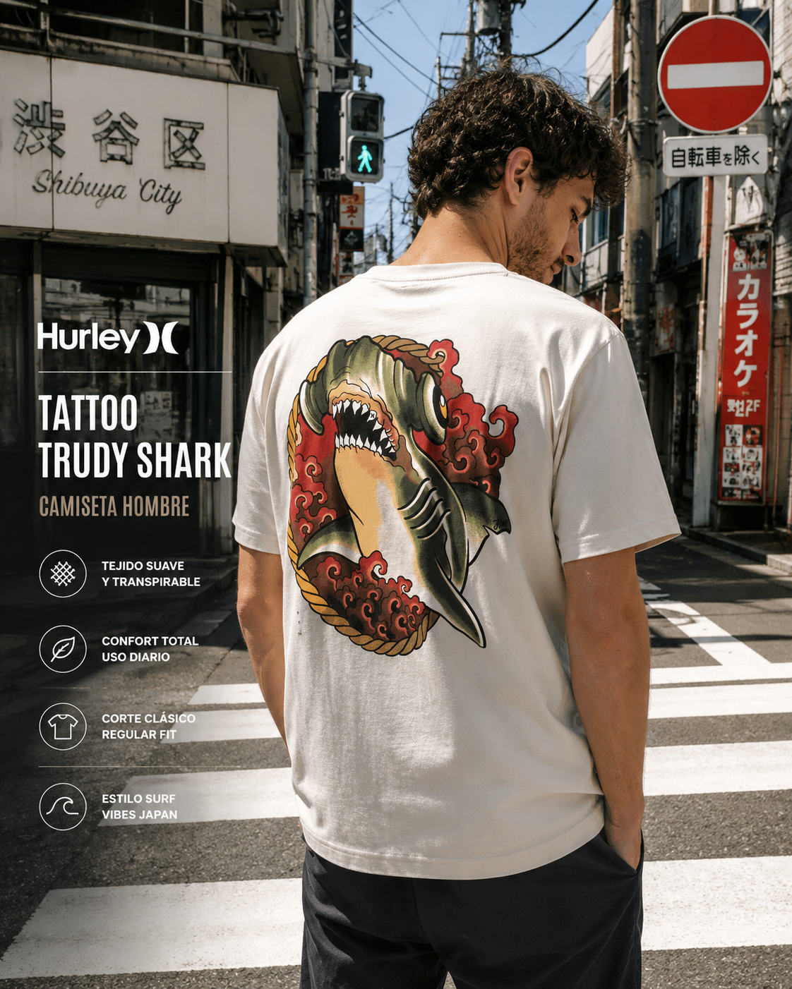 Ropa Hurley para hombre inspirada en surf, skate y cultura californiana - imagen editorial propia de THE SURF TOWN