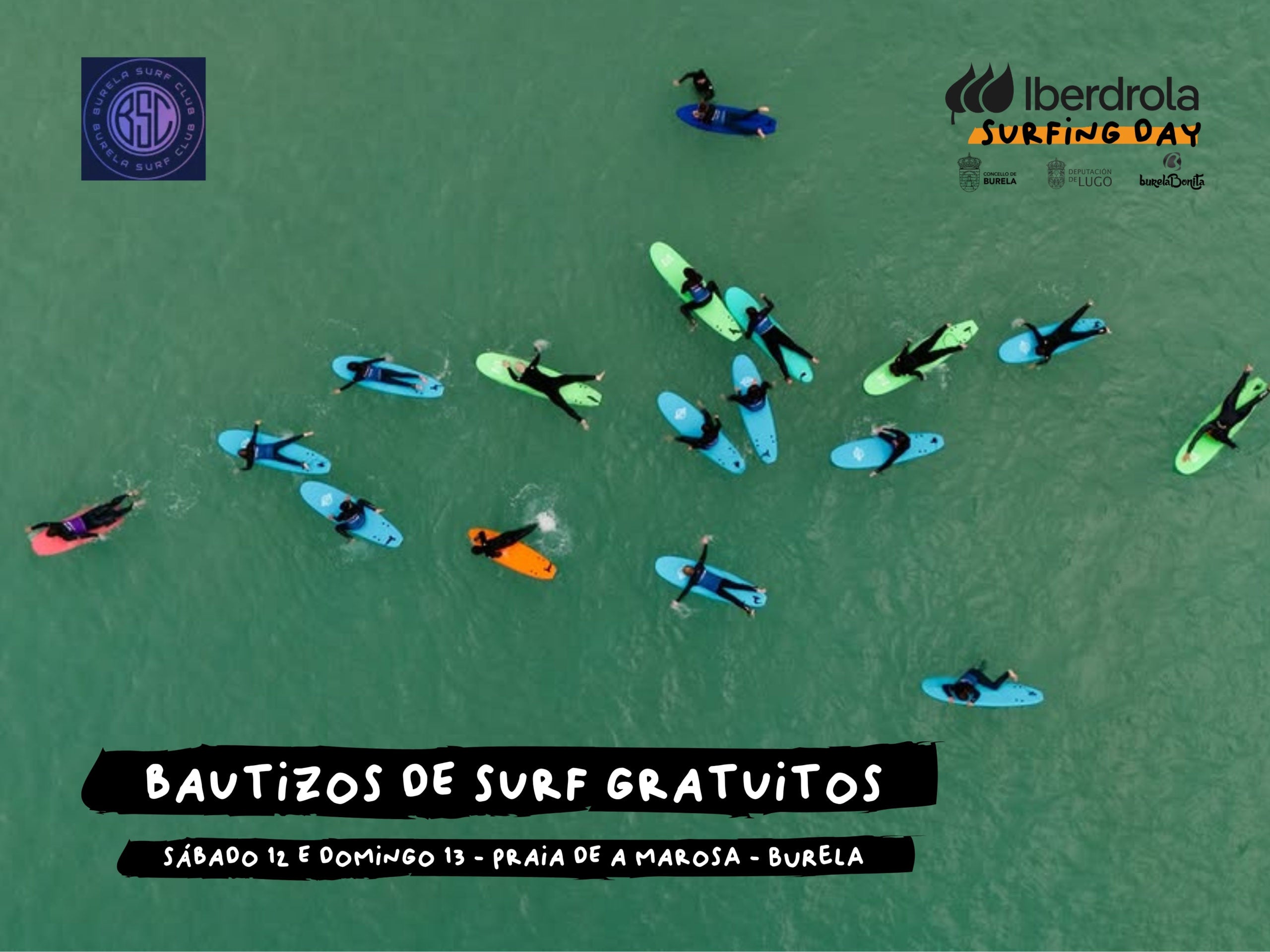 Burela Surf Club en A Marosa durante la preparación del Iberdrola Surfing Day 2026. Foto: Federación Española de Surfing.