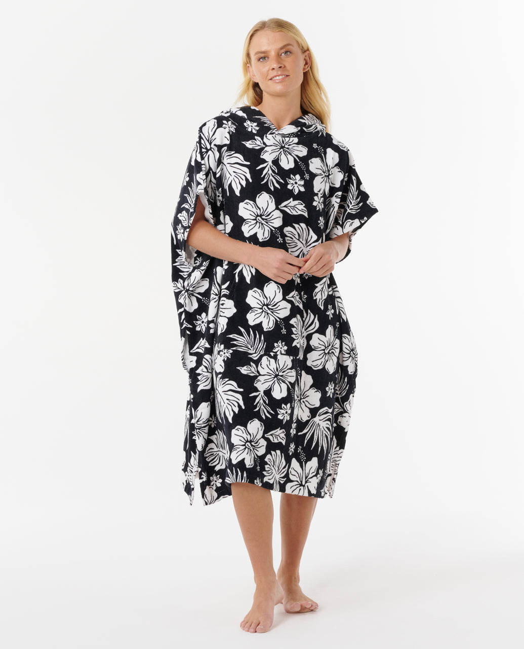 Poncho Rip Curl icon Hooded Towel Black White