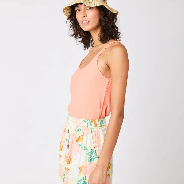 Camiseta Rip Curl Amantea Rib Top Coral