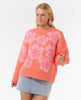 Jersey Rip Curl Hibiscus Heat Jacquard Crew Watermelon