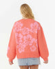 Jersey Rip Curl Hibiscus Heat Jacquard Crew Watermelon