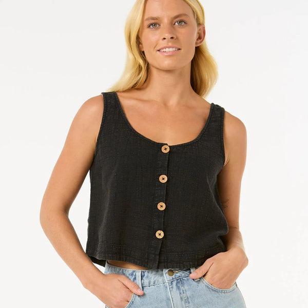 Top Rip Curl Classic Surf Tank Washed Black