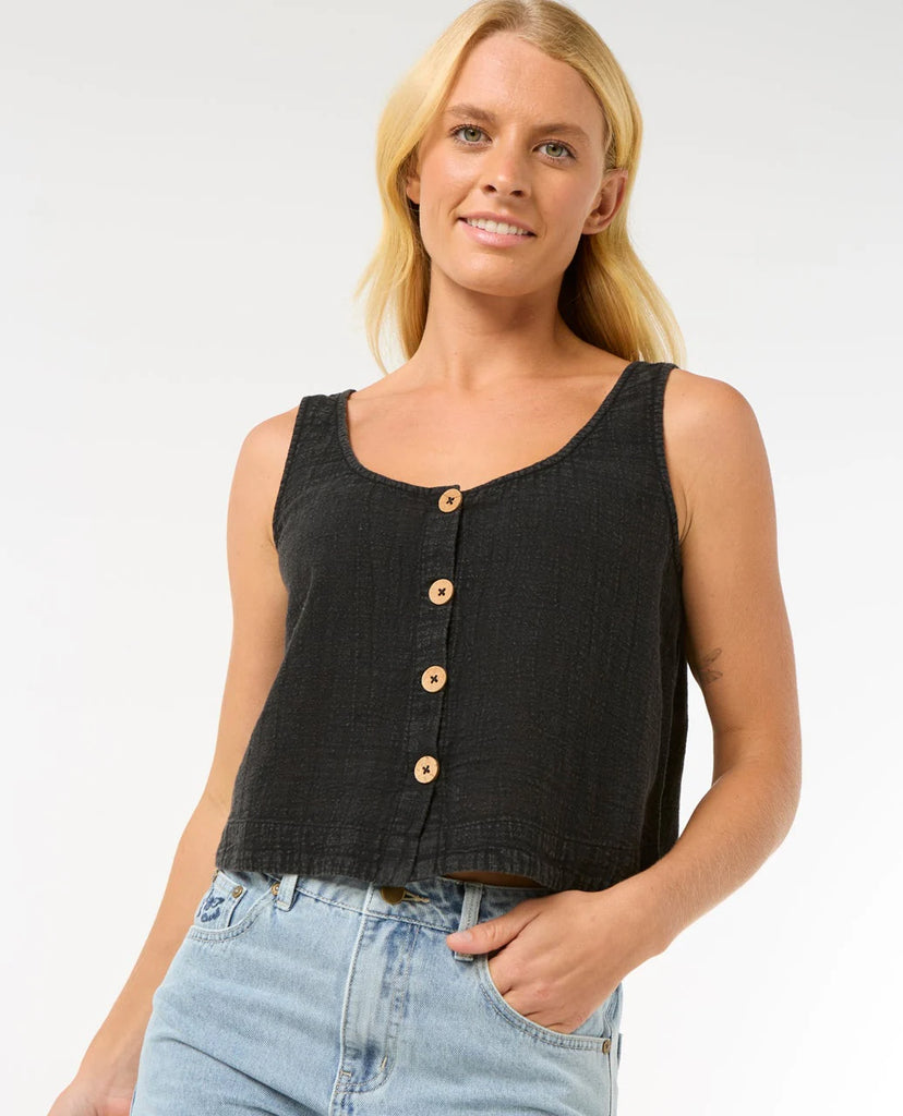 Top Rip Curl Classic Surf Tank Washed Black
