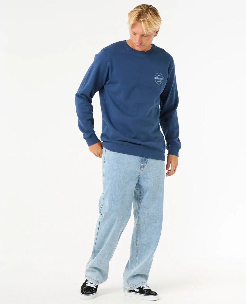 Sudadera Rip Curl Stapler Crew Washed Navy