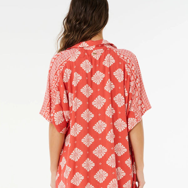 Camisa Rip Curl Ventura Viscose Roja para Mujer