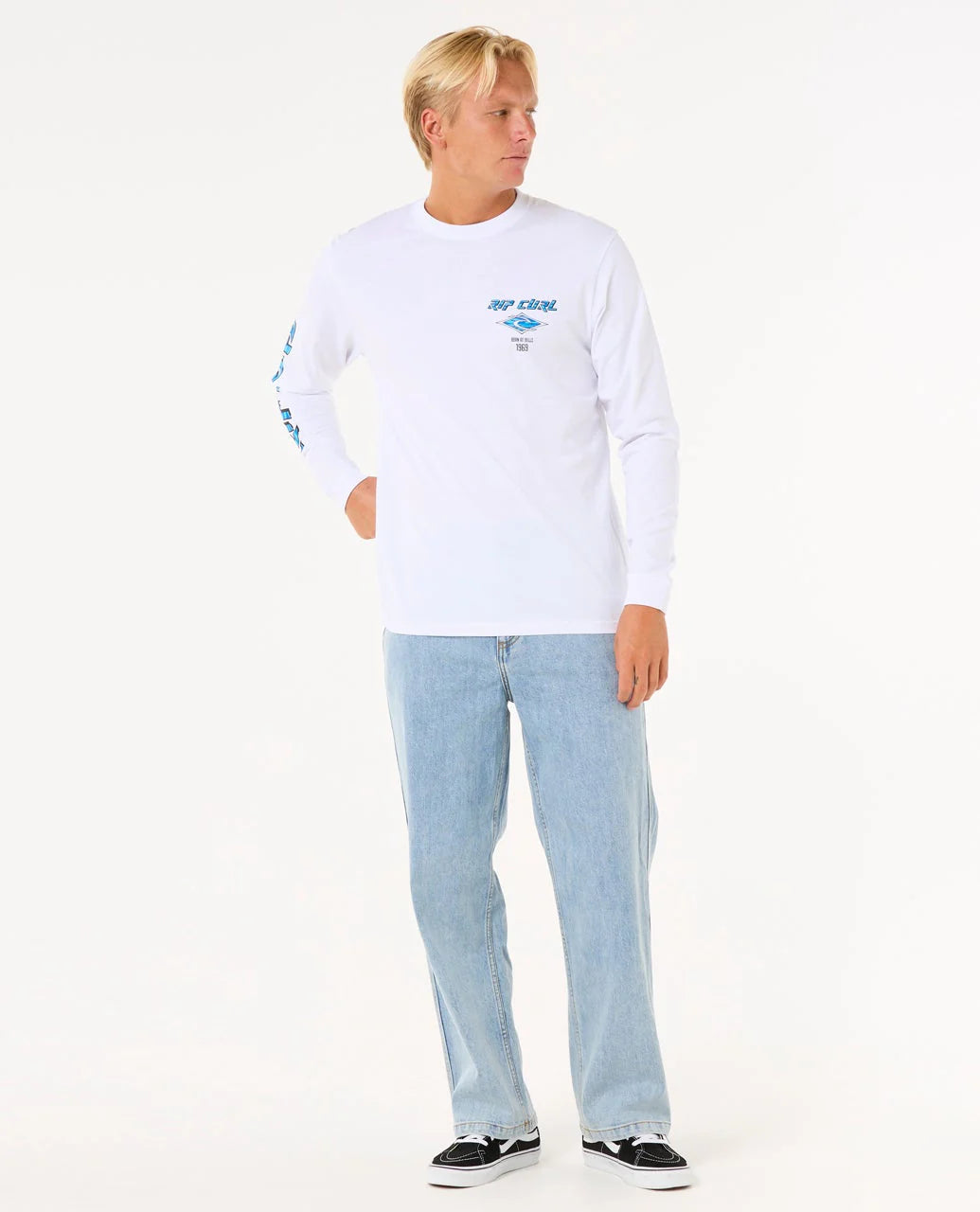 Camiseta Rip Curl Fade Out Icons White LS camiseta blanca surf