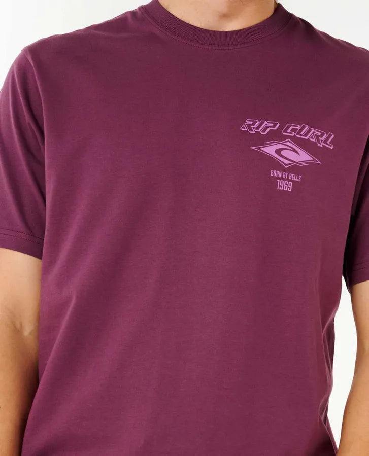 Camiseta Rip Curl Fade Out Icon Tee  Deep Plum