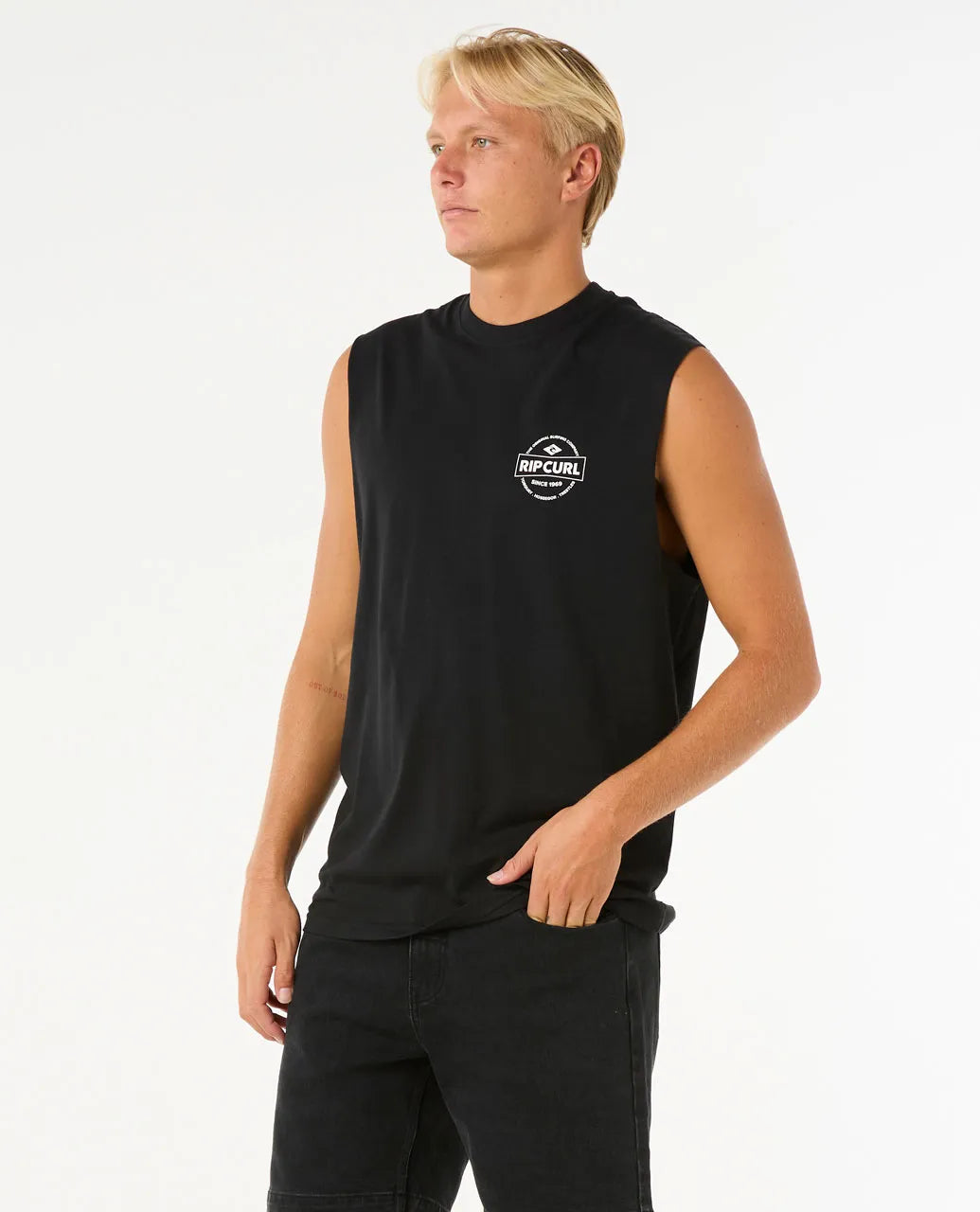 Camiseta Rip Curl Stapler Muscle Black