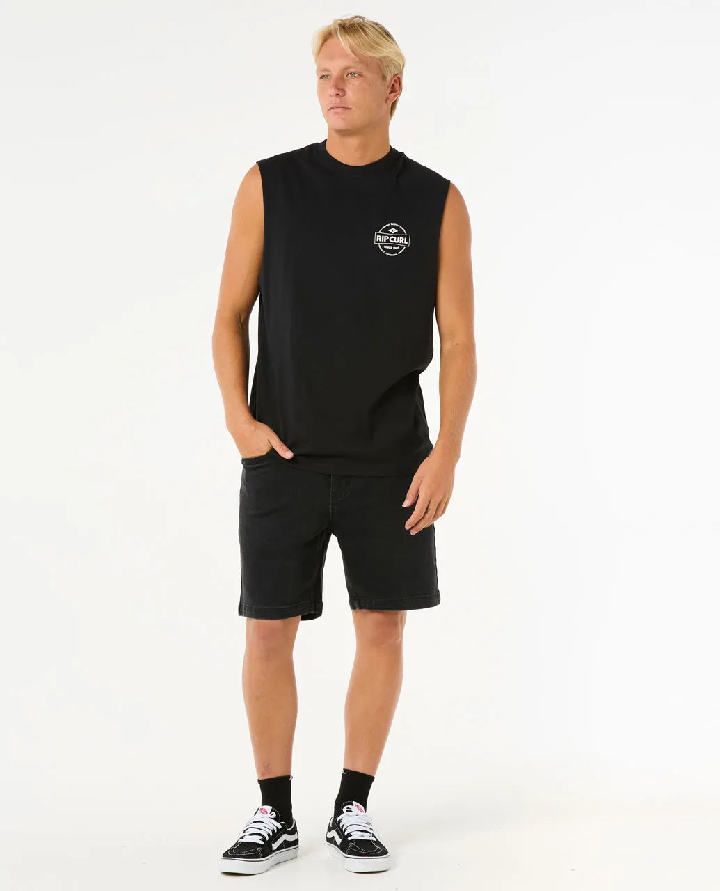 Camiseta Rip Curl Stapler Muscle Black