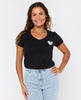 Camiseta Rip Heart V-Neck Black
